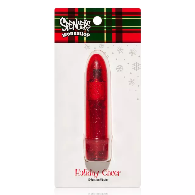 Holiday Cheer Red Glitter 10-Function Vibrator - 5.3 Inch at Spencer's