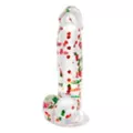 Stocking Stuffer Heart Confetti Suction Cup Dildo with Balls - 6 Inch at Spencer's