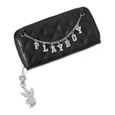 CZ Playboy Bunny Chain Zip Wallet at Spencer's
