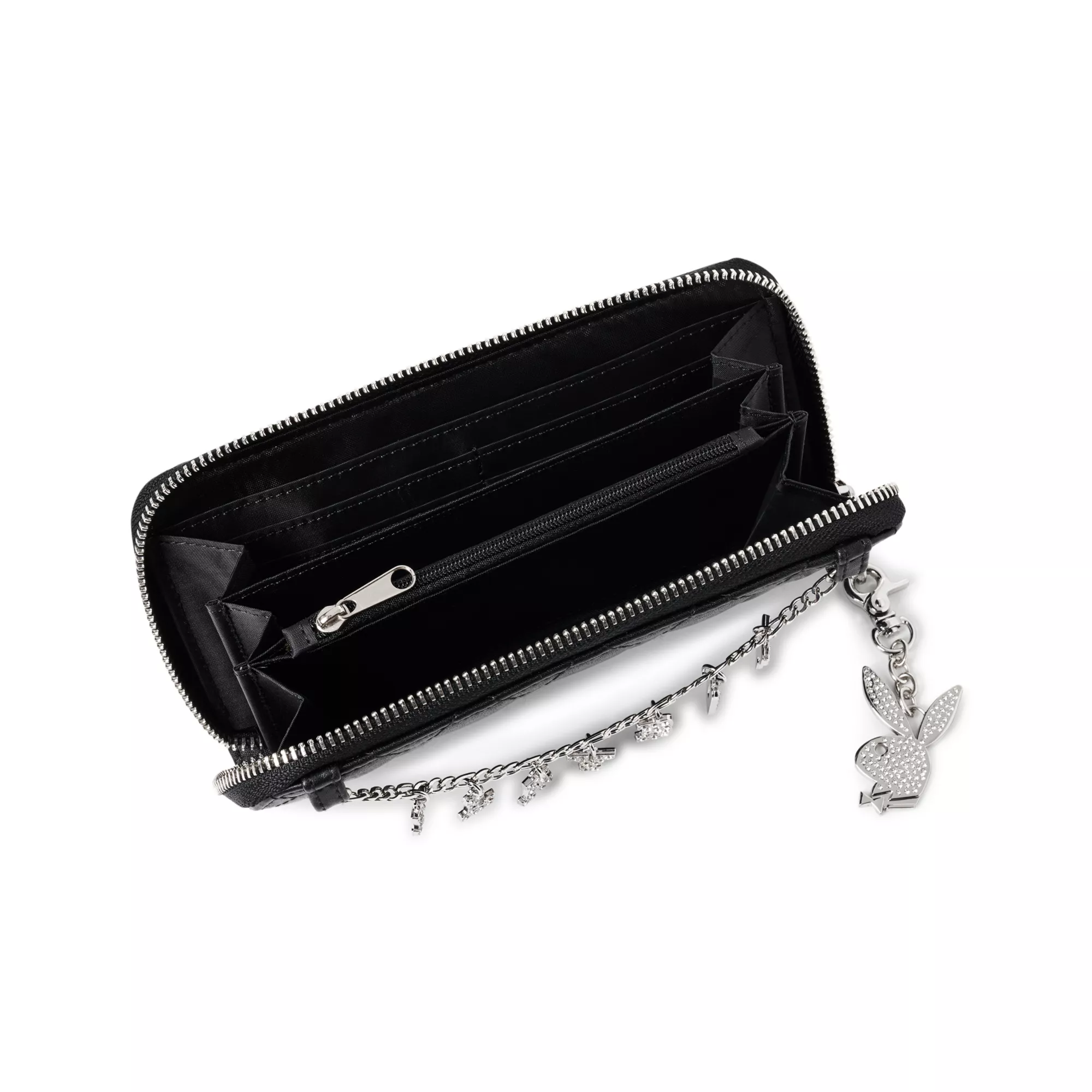 CZ Playboy Bunny Chain Zip Wallet at Spencer's