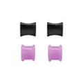 Multi-Pack Purple and Black Heart Silicone Tunnels 4 Pack - 00 Gauge at Spencer's