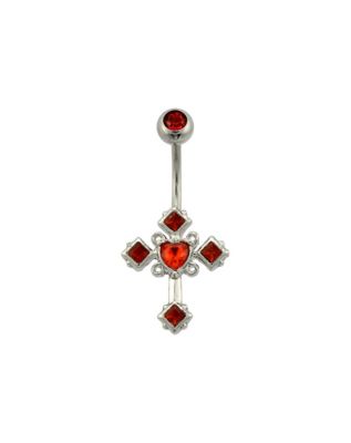 Gothic cross deals belly ring