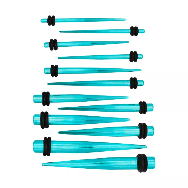 Multi-Pack Teal Anodized Tapers 6 Pair - 14 - 4 Gauge at Spencer's