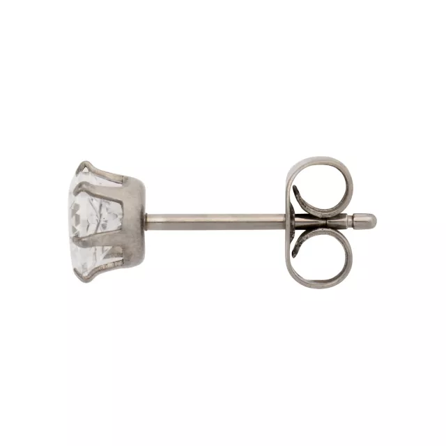 Round CZ Titanium Stud Earrings at Spencer's