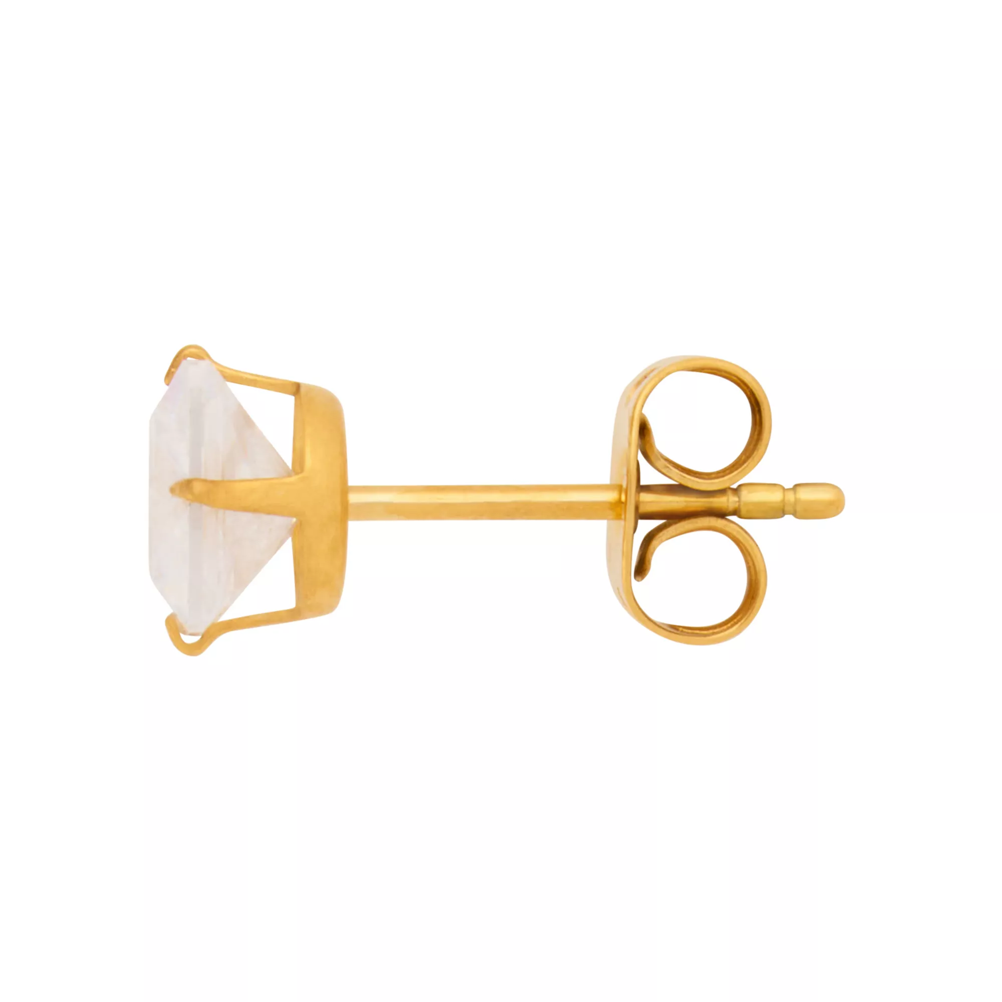 Square CZ Titanium Goldtone Stud Earrings at Spencer's
