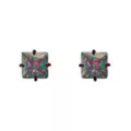 Iridescent Oil Slick Square CZ Stud Earrings at Spencer's
