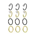 Multi-Pack Gold and Black Nose Hoops 12 Pack - 20 Gauge at Spencer's