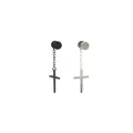 Black and Silver Cross Dangle Earrings at Spencer's