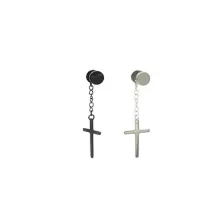 Black and Silver Cross Dangle Earrings at Spencer's