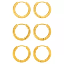 Multi-Pack Goldtone Titanium Thick Hoop Earrings - 3 Pair at Spencer's