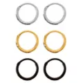 Multi-Pack CZ Titanium Silvertone Goldtone and Black Hoop Earrings - 3 Pair at Spencer's