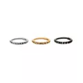 Multi-Pack CZ Titanium Silvertone Goldtone and Black Hoop Earrings - 3 Pair at Spencer's