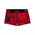 Playboy Bunny PSD Red Paisley Boyshorts at Spencer's