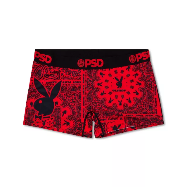 Playboy Bunny Red Paisley Boyshorts