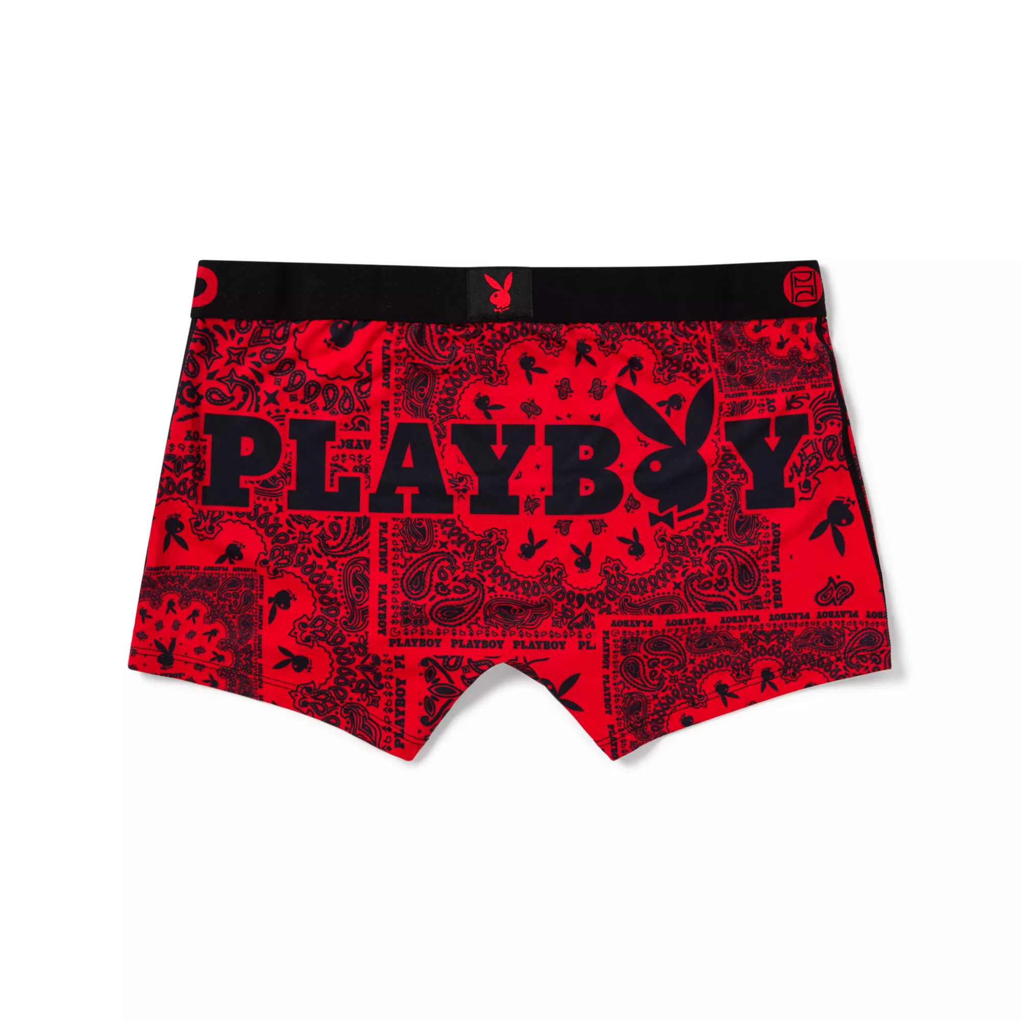 Playboy Bunny PSD Red Paisley Boyshorts at Spencer's