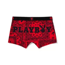 Playboy Bunny PSD Red Paisley Boyshorts at Spencer's
