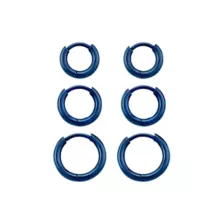 Multi-Pack Blue Graduated Size Huggie Hoop Earrings - 3 Pair at Spencer's