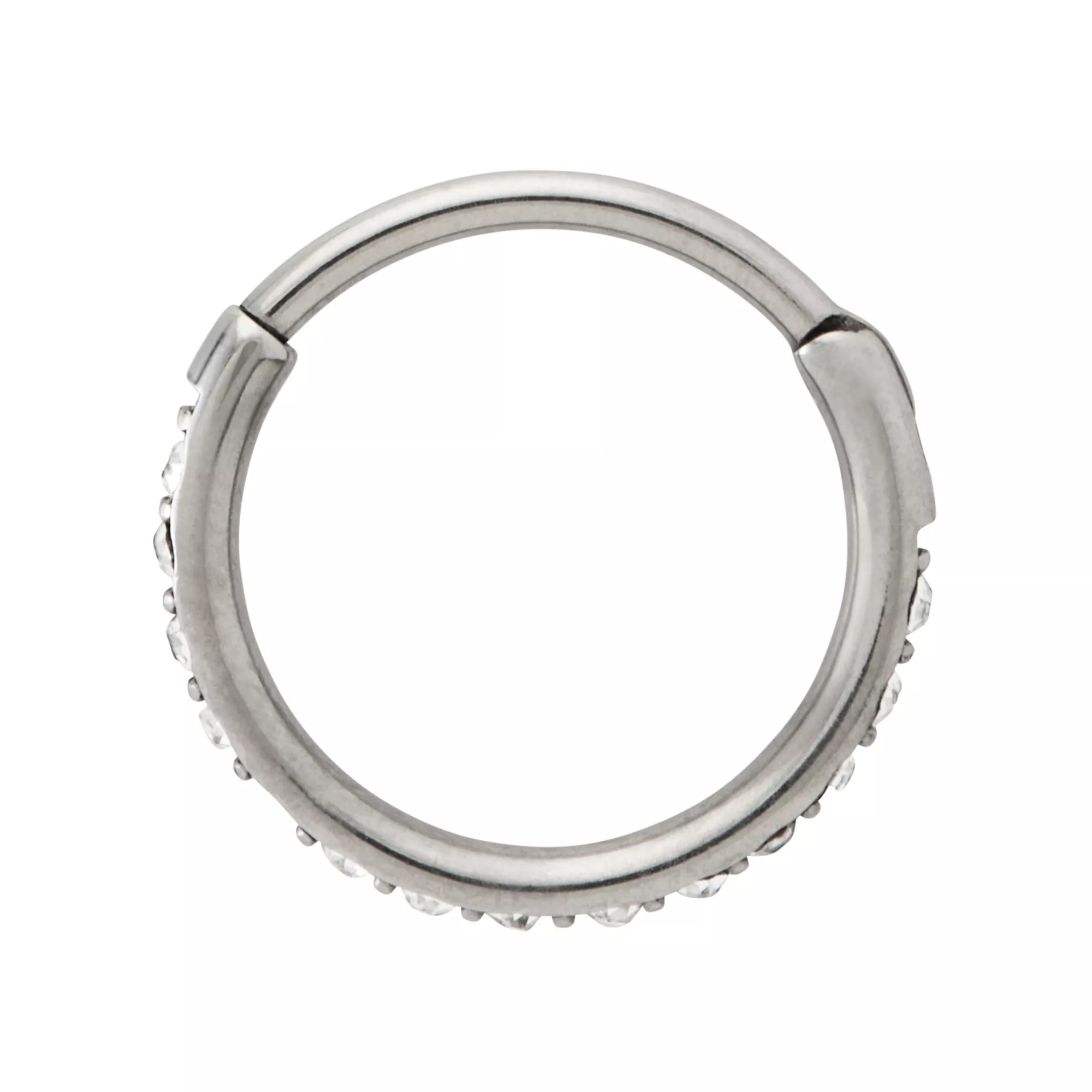 Silver CZ Hinge Hoop - 20 Gauge