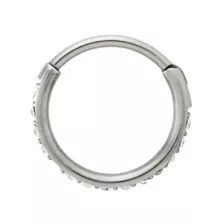 Silver CZ Hinge Hoop at Spencer's