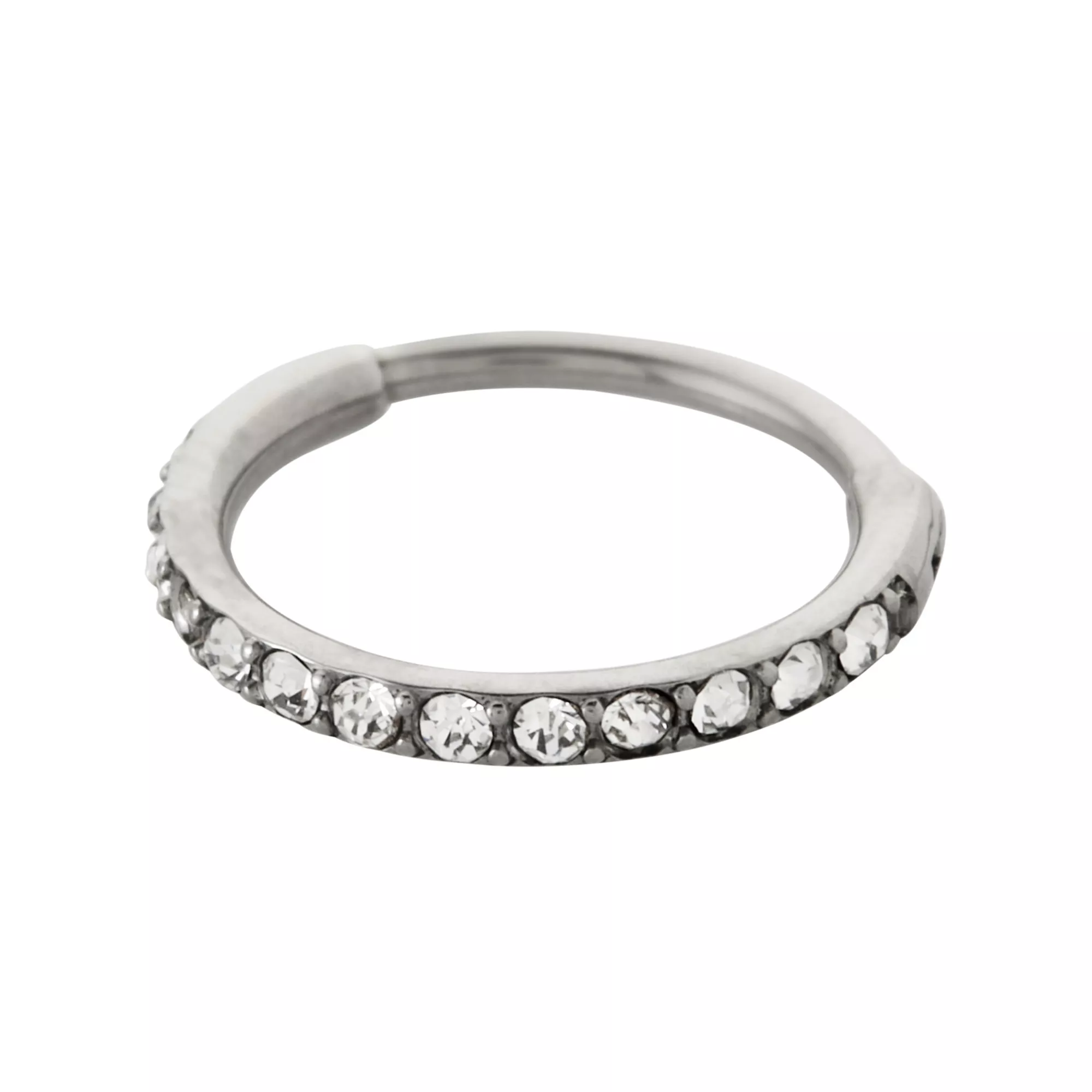 CZ Silver-Plated Titanium Hinged Hoop at Spencer's