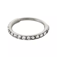 Silver CZ Hinge Hoop at Spencer's