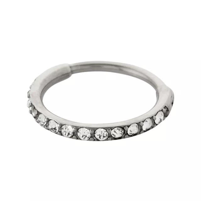 Silver CZ Hinge Hoop at Spencer's