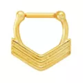 Gold Titanium 3 Row Chevron Clicker Septum Ring - 16 Gauge at Spencer's