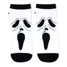 Black and Yellow Ghost Face No Show Socks - 5 Pair at Spencer's