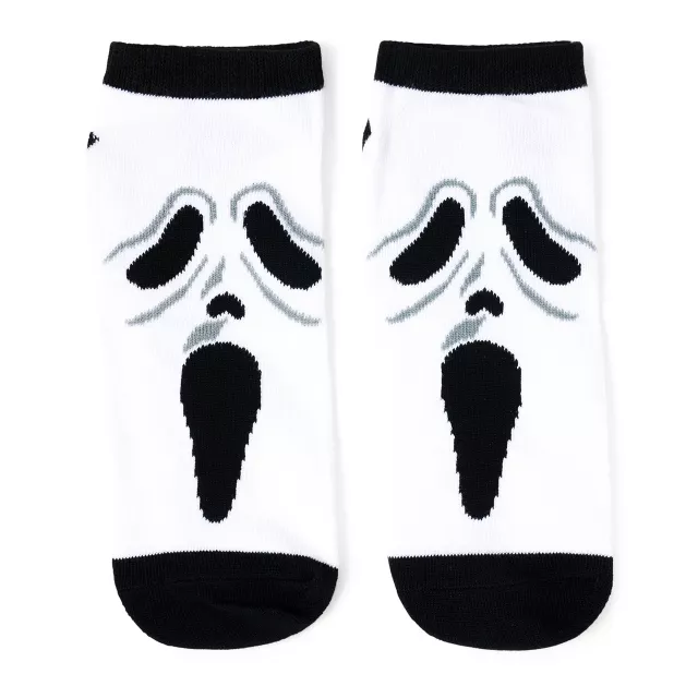 Black and Yellow Ghost Face No Show Socks - 5 Pair at Spencer's