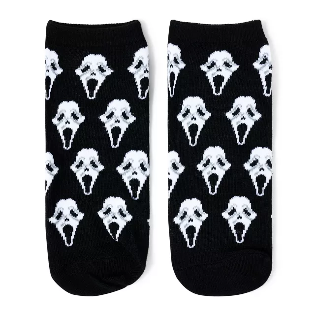 Black and Yellow Ghost Face No Show Socks - 5 Pair at Spencer's