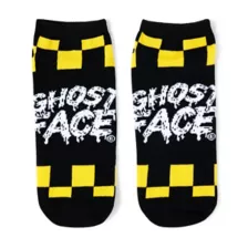 Black and Yellow Ghost Face No Show Socks - 5 Pair at Spencer's