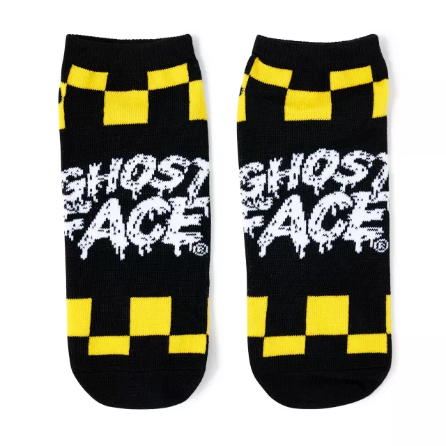 Black and Yellow Ghost Face No Show Socks - 5 Pair at Spencer's