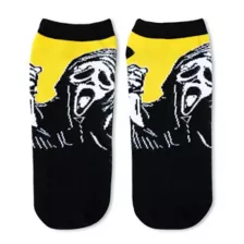 Black and Yellow Ghost Face No Show Socks - 5 Pair at Spencer's