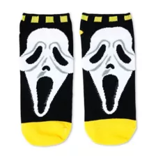Black and Yellow Ghost Face No Show Socks - 5 Pair at Spencer's