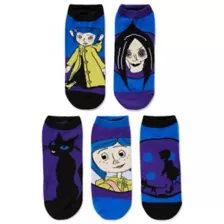 Multi-Pack Coraline Character Socks 5 Pack - Coraline at Spencer's