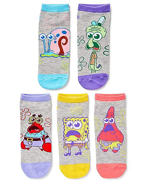 Multi-Pack SpongeBob Meme Socks 5 Pack - SpongeBob SquarePants - Spencer's