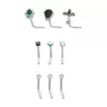 Multi-Pack Black CZ Cross and Coffin L-Bend Nose Rings 9 Pack - 20 Gauge at Spencer's