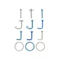 Multi-Pack Silver and Blue Nose Pins and Hoops 12 Pack - 20 Gauge at Spencer's