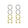 Multi-Pack Silvertone and Goldtone Titanium Horseshoe Rings 8 Pack - 14 Gauge at Spencer's