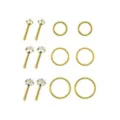 Multi-Pack CZ Goldtone Titanium Nose Pins and Hoop Nose Rings 12 Pack - 20 Gauge at Spencer's
