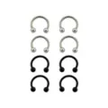 Multi-Pack Silvertone and Black Titanium Horseshoe Rings 8 Pack - 14 Gauge at Spencer's