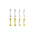 Multi-Pack Silvertone and Goldtone Titanium Curved Barbells 8 Pack - 16 Gauge at Spencer's
