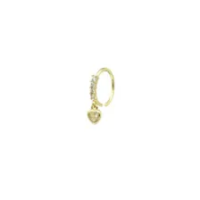 Gold CZ Heart Dangle Nose Ring at Spencer's