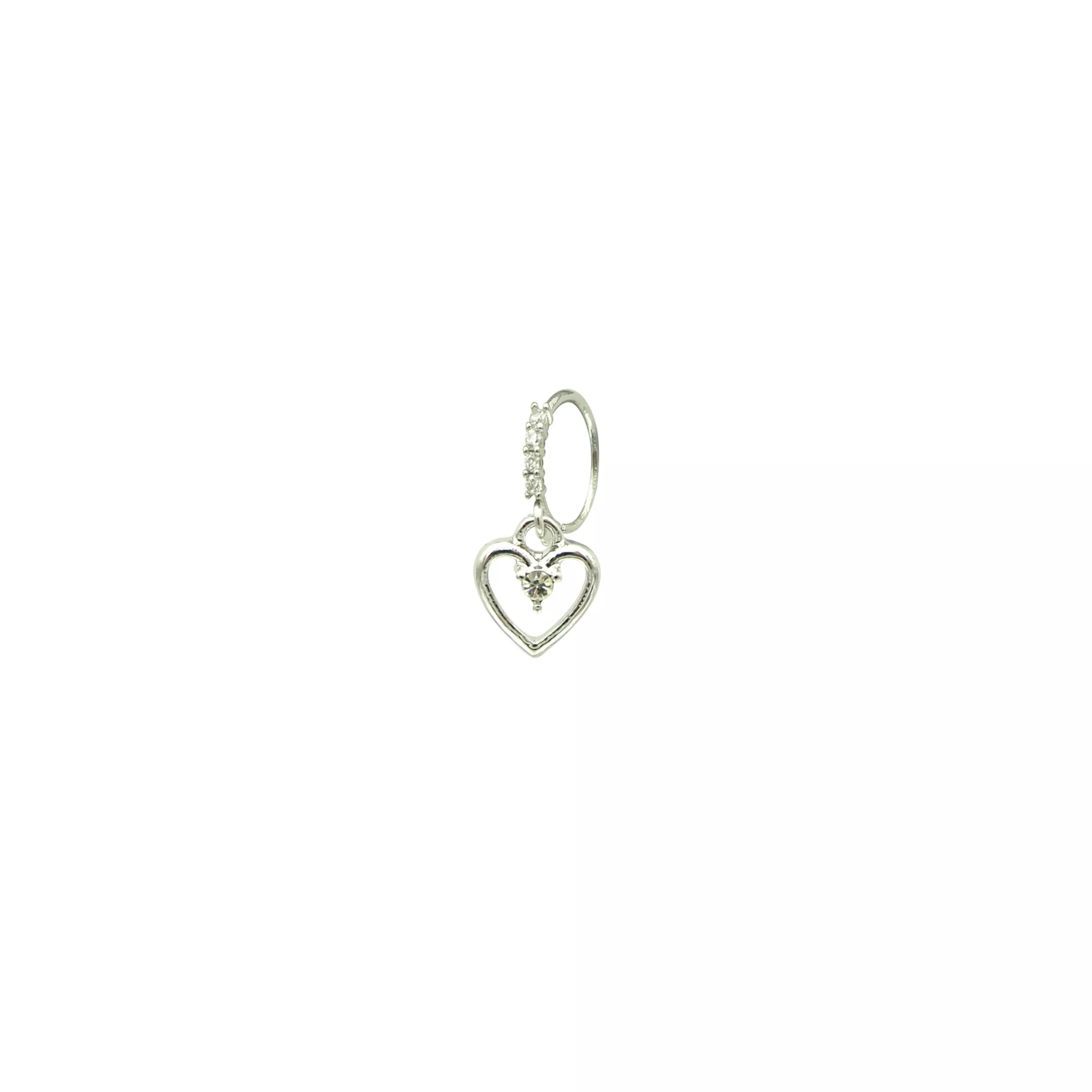 Silver CZ Heart Dangle Ring at Spencer's