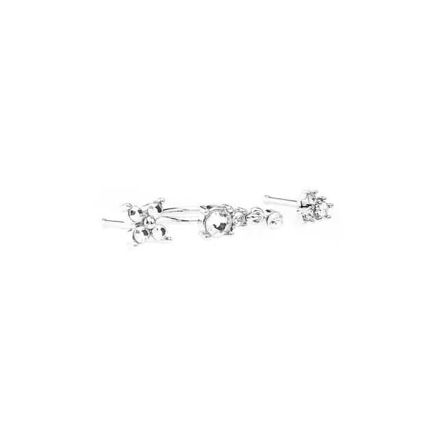 Multi-Pack Silver and CZ Cluster L-Bend Nose Hoop and Pins 3 Pack - 20 Gauge at Spencer's
