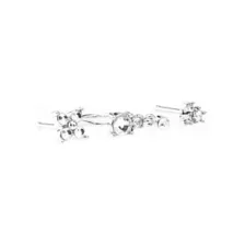 Multi-Pack Silver and CZ Cluster L-Bend Nose Hoop and Pins 3 Pack - 20 Gauge at Spencer's