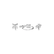 Multi-Pack Silver and CZ Cluster L-Bend Nose Hoop and Pins 3 Pack - 20 Gauge at Spencer's