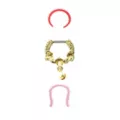 Multi-Pack CZ Strawberry Septum Clicker and Retainers 3 Pack - 16 Gauge at Spencer's