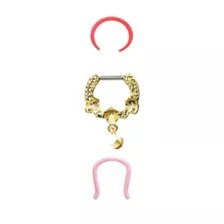 Multi-Pack CZ Strawberry Septum Clicker and Retainers 3 Pack - 16 Gauge at Spencer's