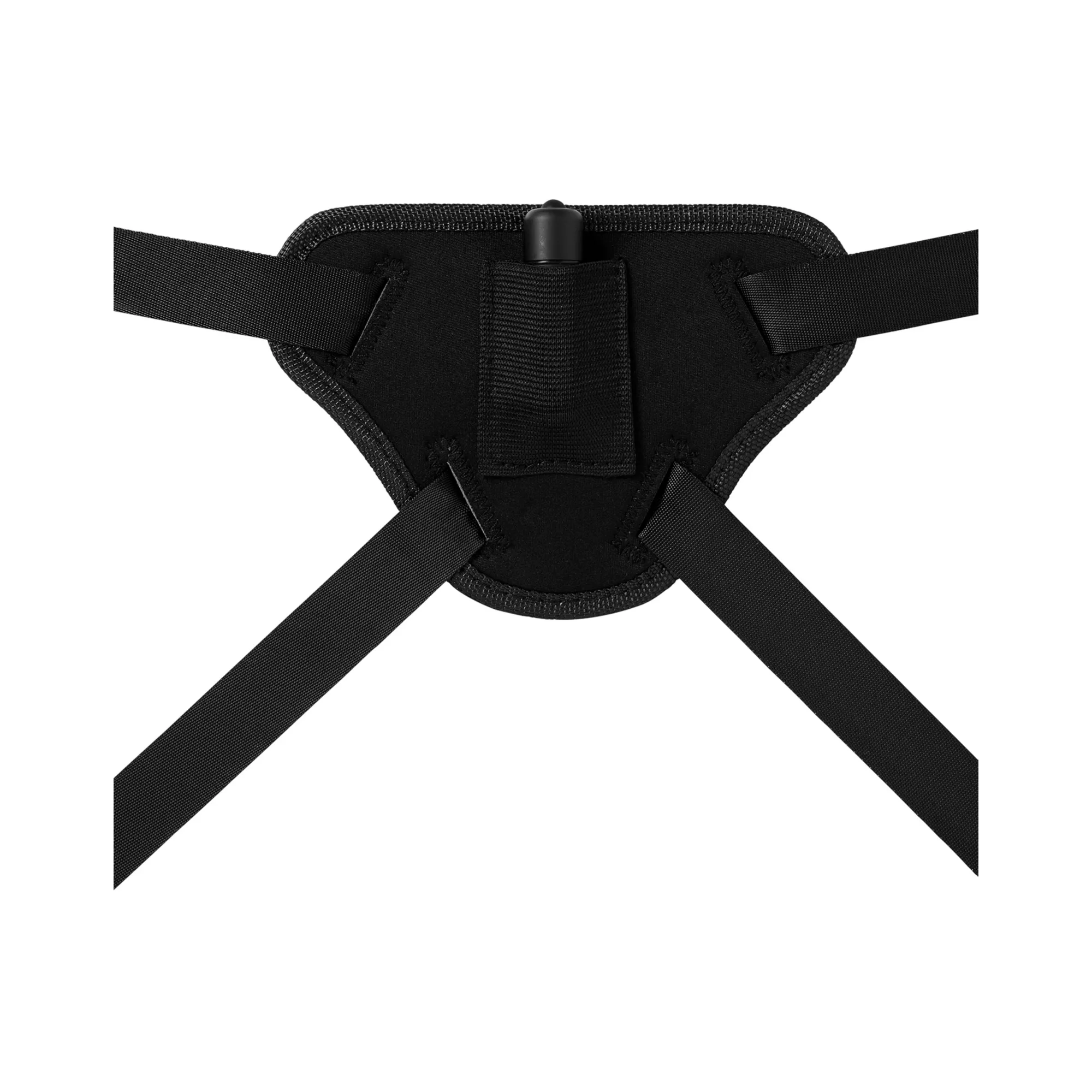 Giddy Up Vibrating Strap-On Harness with Cock Rings and Bullet Vibrator at Spencer's